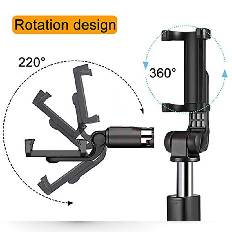JMT-812554 Universal Tripod Selfie Stick with Bluetooth Remote for Mobile Phones (3.5-6.2 inches) - Adjustable Height (186-700 mm)