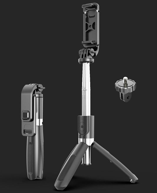 JMT-812554 Universal Tripod Selfie Stick with Bluetooth Remote for Mobile Phones (3.5-6.2 inches) - Adjustable Height (186-700 mm)