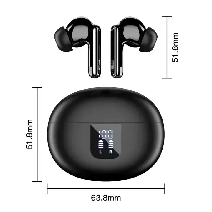 JMT-812874 Wireless In-Ear Gaming Headphones with AI Translation, LED Display, Noise Cancelling, Waterproof Features, and Bluetooth Connectivity