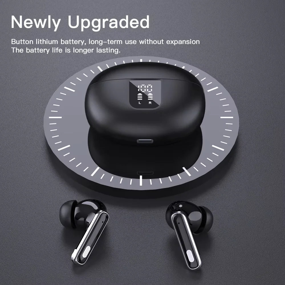JMT-812874 Wireless In-Ear Gaming Headphones with AI Translation, LED Display, Noise Cancelling, Waterproof Features, and Bluetooth Connectivity