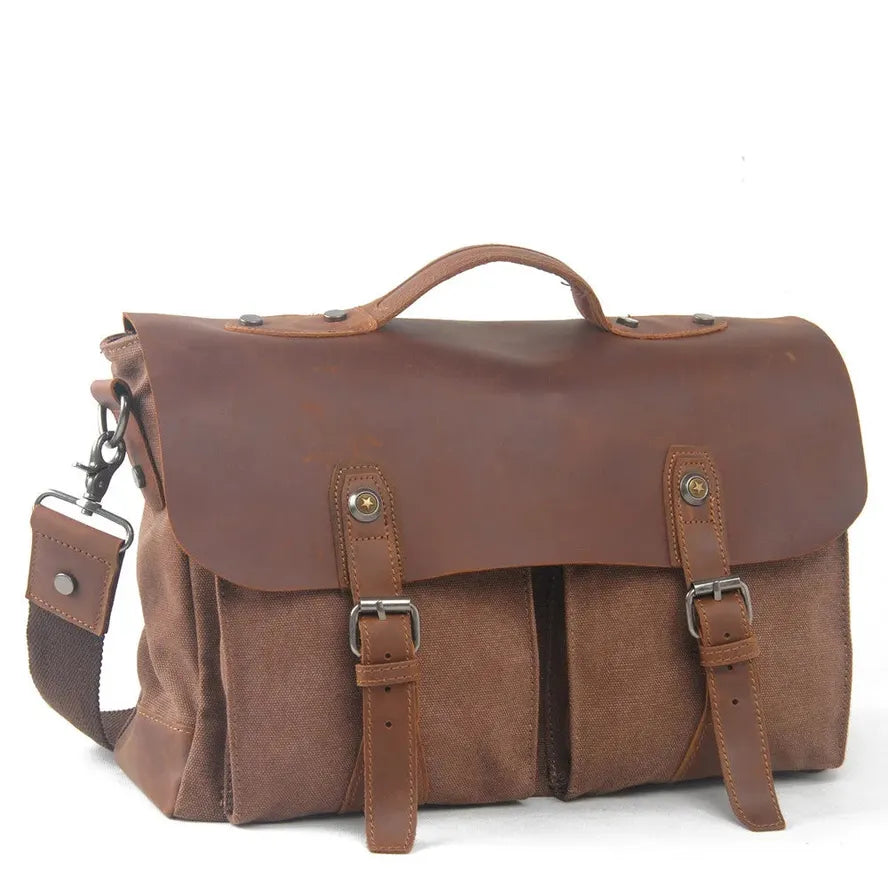 JMT-812938 Leather Laptop Briefcase Tote Bag for Men - Versatile and Stylish Office Bag