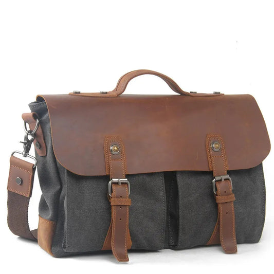 JMT-812938 Leather Laptop Briefcase Tote Bag for Men - Versatile and Stylish Office Bag