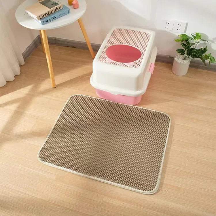 JMT-813002 Waterproof Double Layer Cat Litter Pad, Eco-Friendly EVA Cat Cleaning Mat for Easy Maintenance