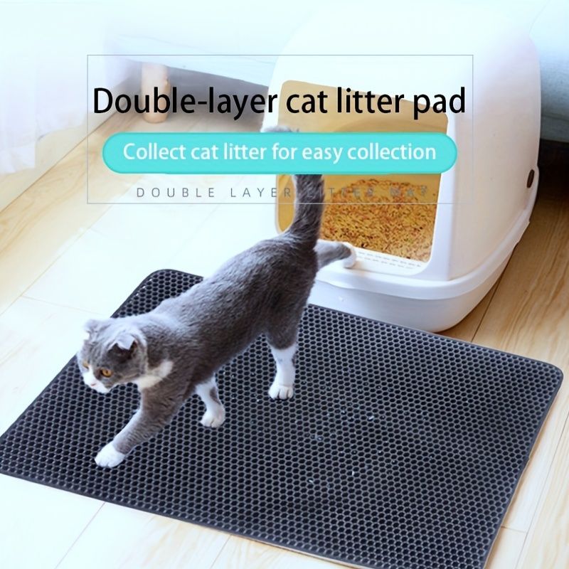 JMT-813002 Waterproof Double Layer Cat Litter Pad, Eco-Friendly EVA Cat Cleaning Mat for Easy Maintenance