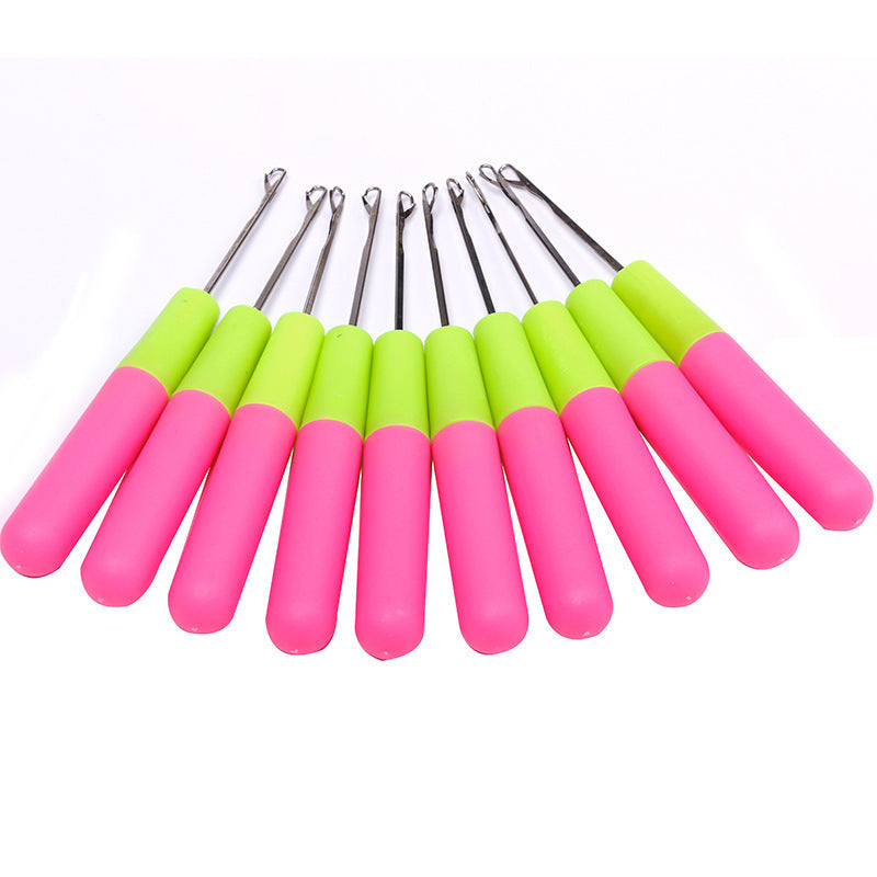 JMT-813066 Plastic and Metal Crochet Needle for Weaving with Comfortable Handle - 16 cm Length, 5.5 mm Width