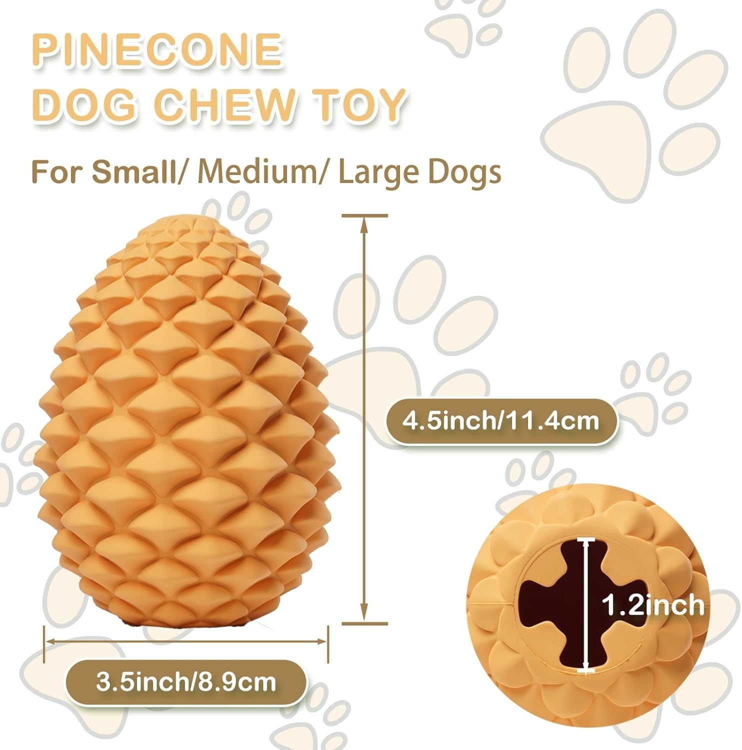 JMT-813514 Indestructible Pine Cone Dog Toy with Treat Dispenser for Medium to Large Dogs
