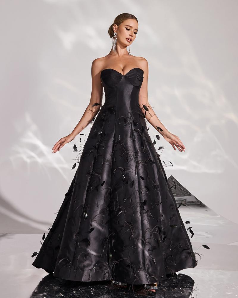 JMT-813770 Elegant Black Evening Gown for Women - Perfect for Formal Occasions and Special Events