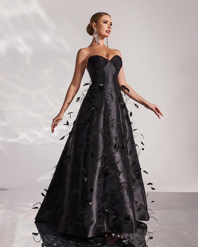 JMT-813770 Elegant Black Evening Gown for Women - Perfect for Formal Occasions and Special Events