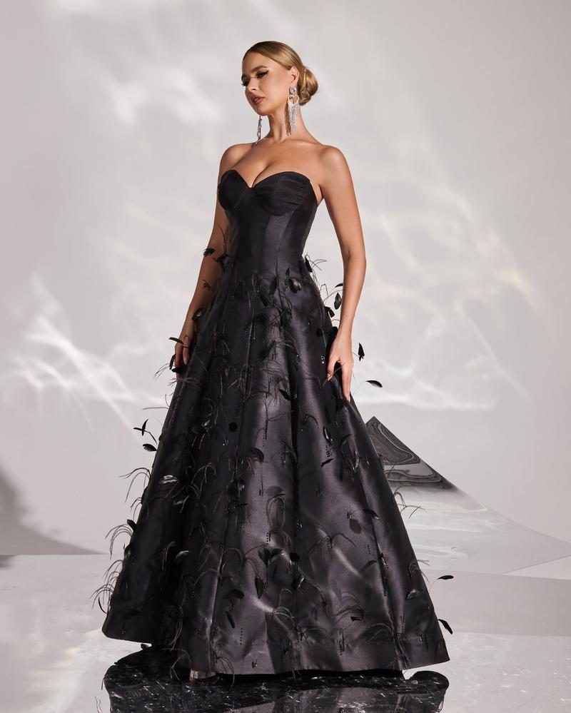 JMT-813770 Elegant Black Evening Gown for Women - Perfect for Formal Occasions and Special Events