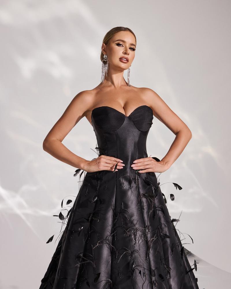 JMT-813770 Elegant Black Evening Gown for Women - Perfect for Formal Occasions and Special Events