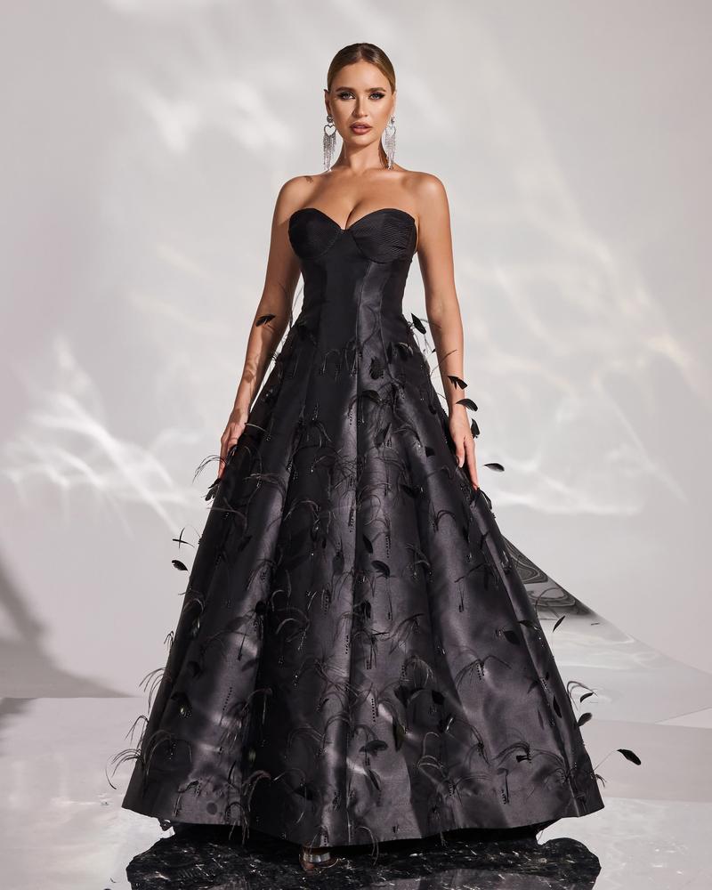 JMT-813770 Elegant Black Evening Gown for Women - Perfect for Formal Occasions and Special Events