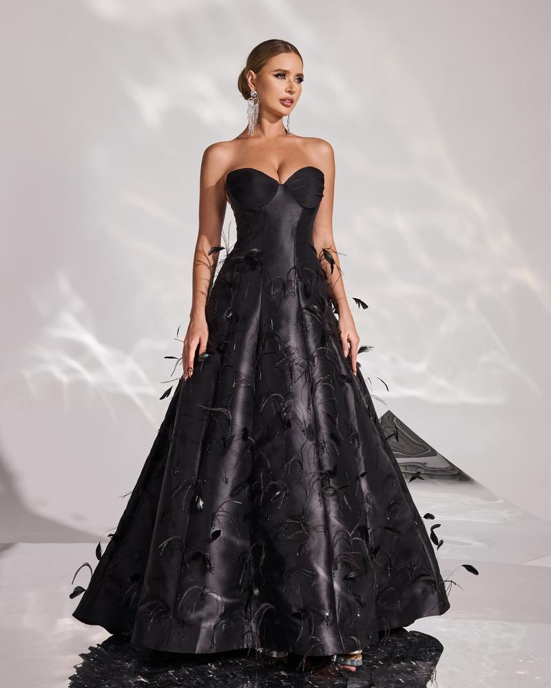 JMT-813770 Elegant Black Evening Gown for Women - Perfect for Formal Occasions and Special Events
