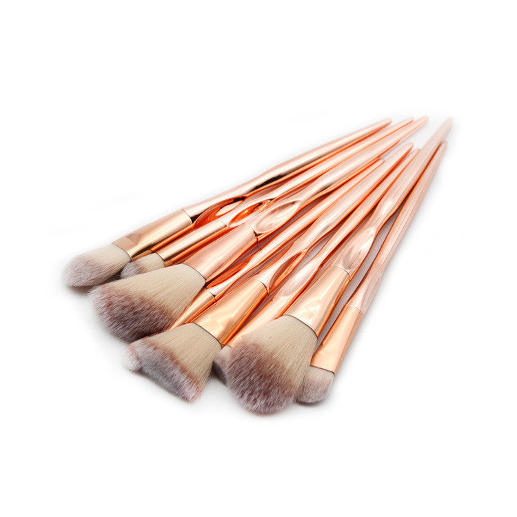 JMT-813962 4-Piece Nylon Makeup Brush Set with Long Plastic Handles and 2cm Hair Length