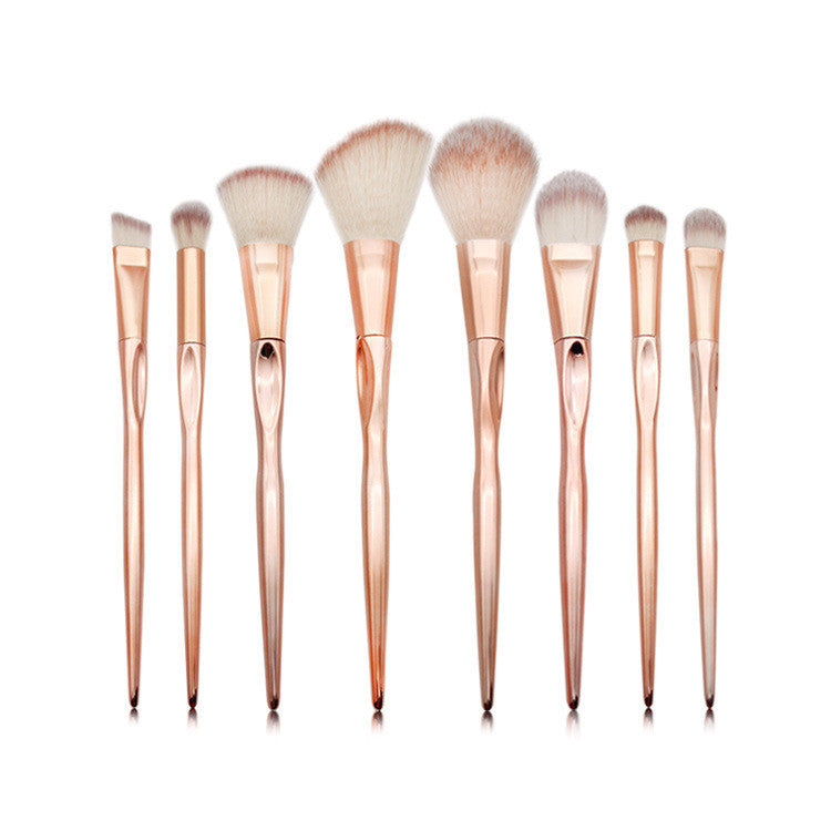 JMT-813962 4-Piece Nylon Makeup Brush Set with Long Plastic Handles and 2cm Hair Length