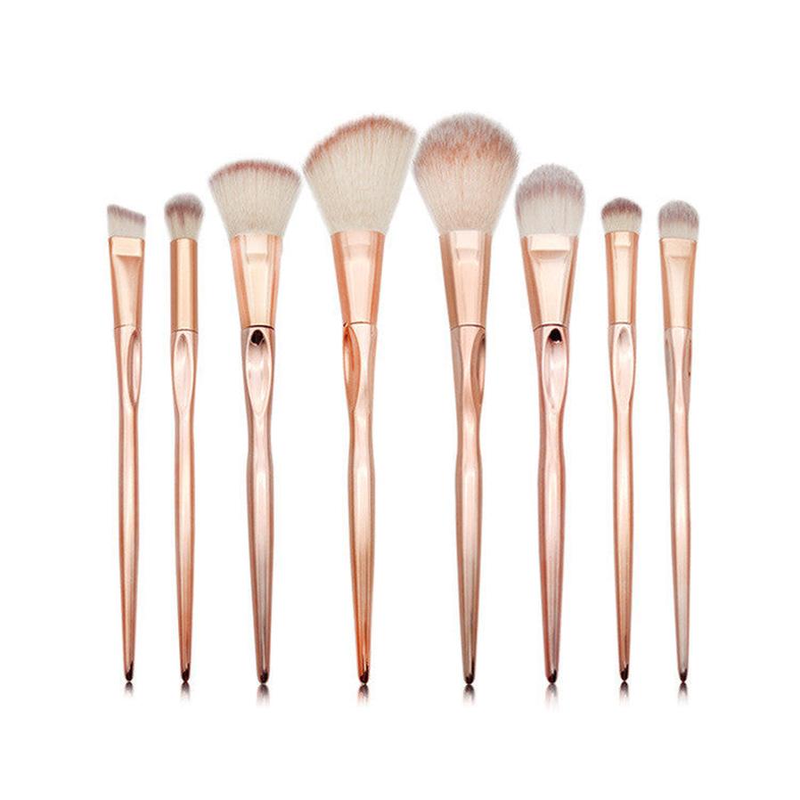 JMT-813962 4-Piece Nylon Makeup Brush Set with Long Plastic Handles and 2cm Hair Length