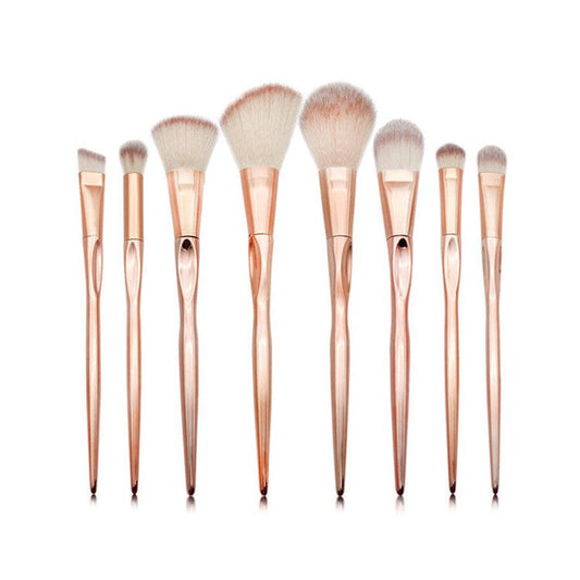 JMT-813962 4-Piece Nylon Makeup Brush Set with Long Plastic Handles and 2cm Hair Length