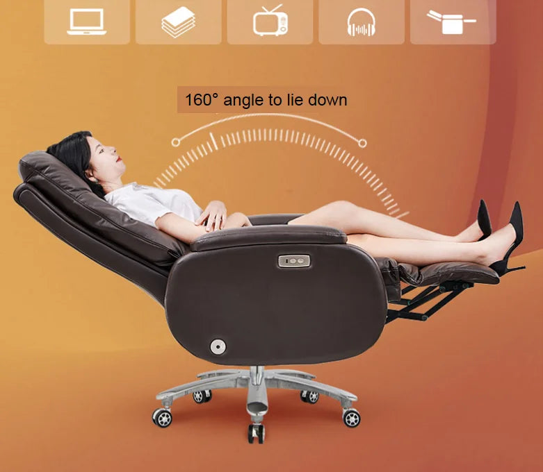 JMT-814602 Ergonomic High Back Office Chair with Lumbar Support and Footrest, PU Leather Finish