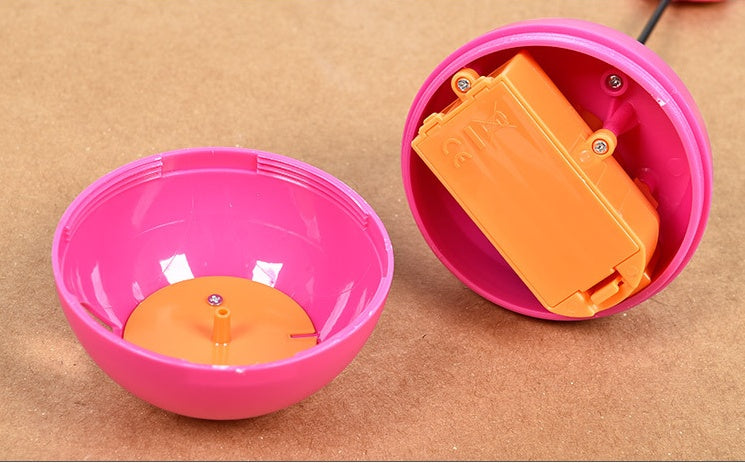 JMT-814858 Interactive Tumbler Toy with Built-in Laser Light and Feather Features for Cats