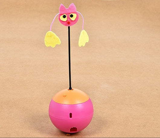 JMT-814858 Interactive Tumbler Toy with Built-in Laser Light and Feather Features for Cats