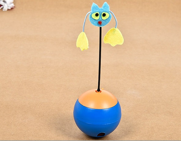 JMT-814858 Interactive Tumbler Toy with Built-in Laser Light and Feather Features for Cats