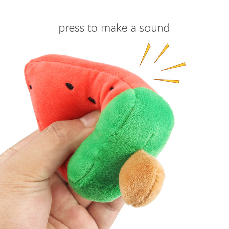 JMT-814986 Plush Watermelon Popsicle Bite-Resistant Pet Toy for Dogs - 14.5cm