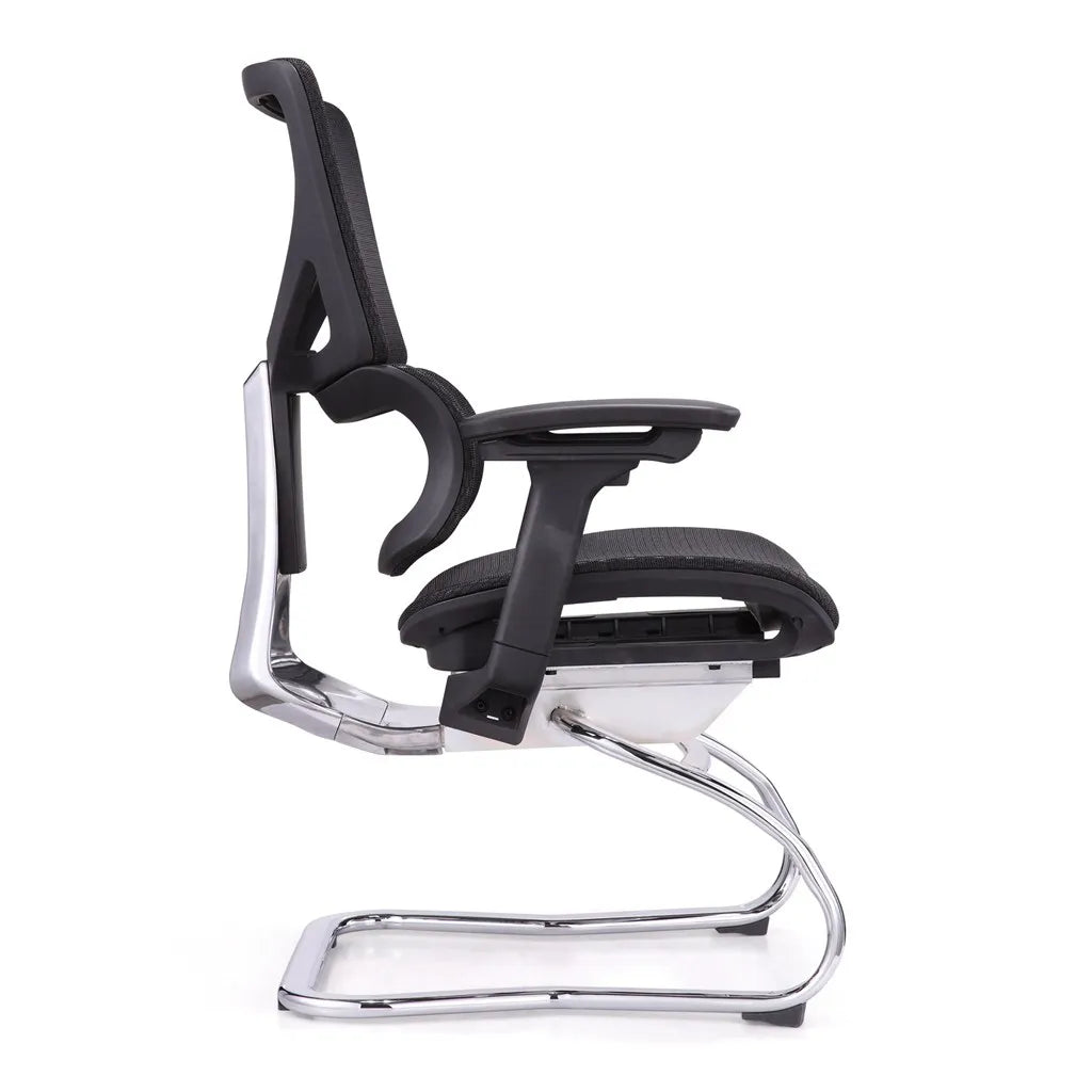 JMT-815434 Modern Mesh Meeting Room Chair with Nylon Back Frame and Sled Legs