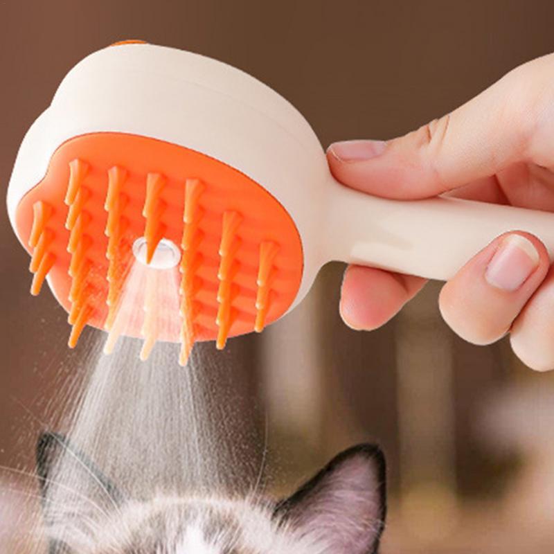JMT-816074 Electric Steaming Grooming Brush for Cats and Dogs – Multi-Functional Pet Massage and Shedding Tool with Ergonomic Design