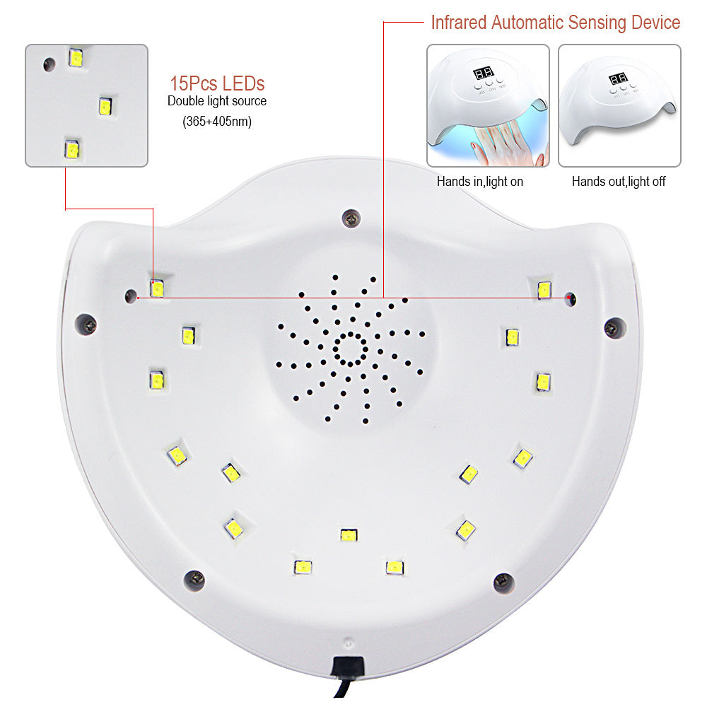 JMT-816138 LED Phototherapy Nail Lamp with On-Screen Sensor for UV/LED Gel Application