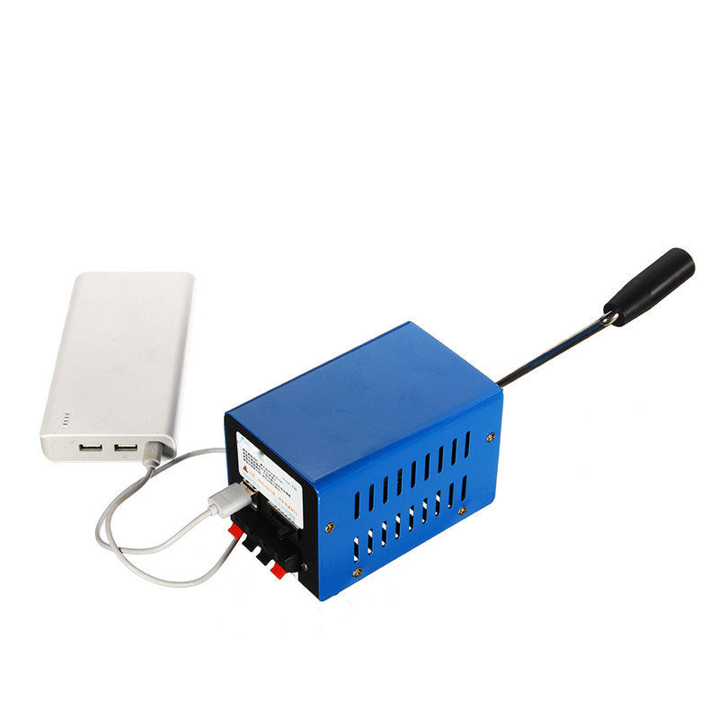 JMT-816330 Hand Crank Generator with USB Charging - 20W Power, Metal Design, Compact & Portable