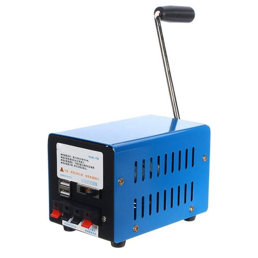 JMT-816330 Hand Crank Generator with USB Charging - 20W Power, Metal Design, Compact & Portable