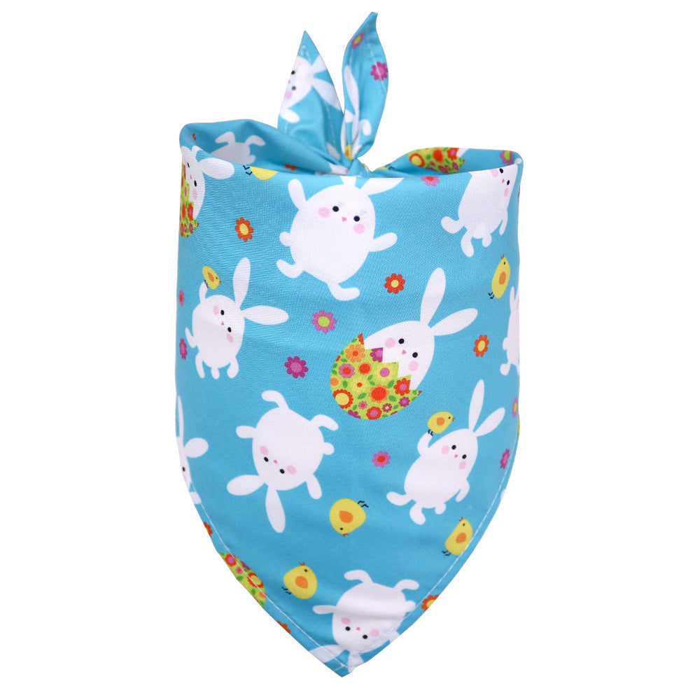 JMT-816458 Easter-Inspired Triangle Pet Scarf Towel for Medium to Large Dogs