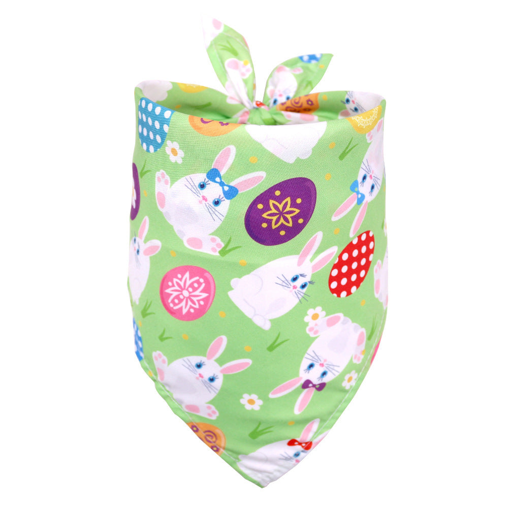 JMT-816458 Easter-Inspired Triangle Pet Scarf Towel for Medium to Large Dogs