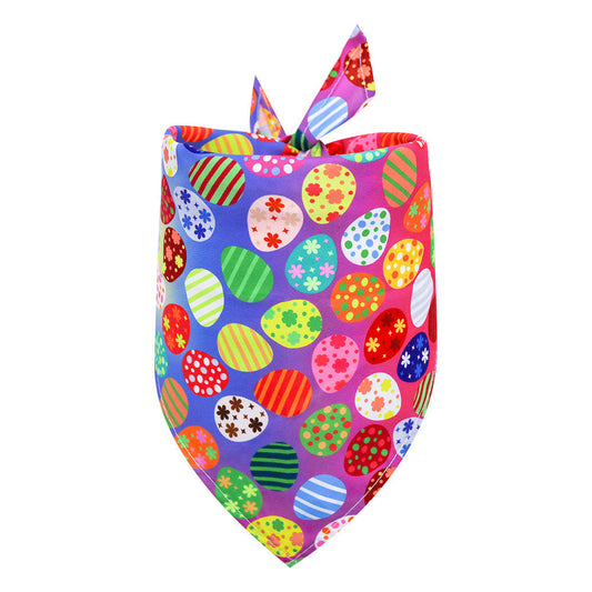 JMT-816458 Easter-Inspired Triangle Pet Scarf Towel for Medium to Large Dogs