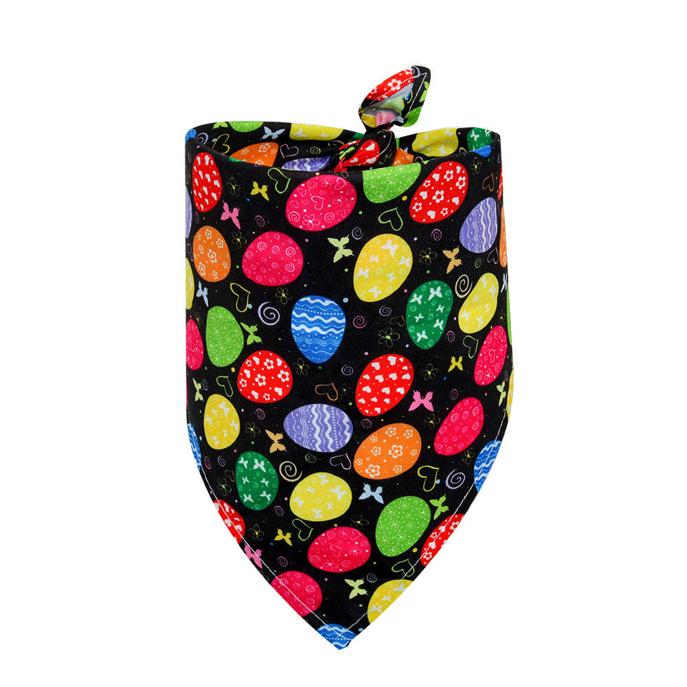 JMT-816458 Easter-Inspired Triangle Pet Scarf Towel for Medium to Large Dogs