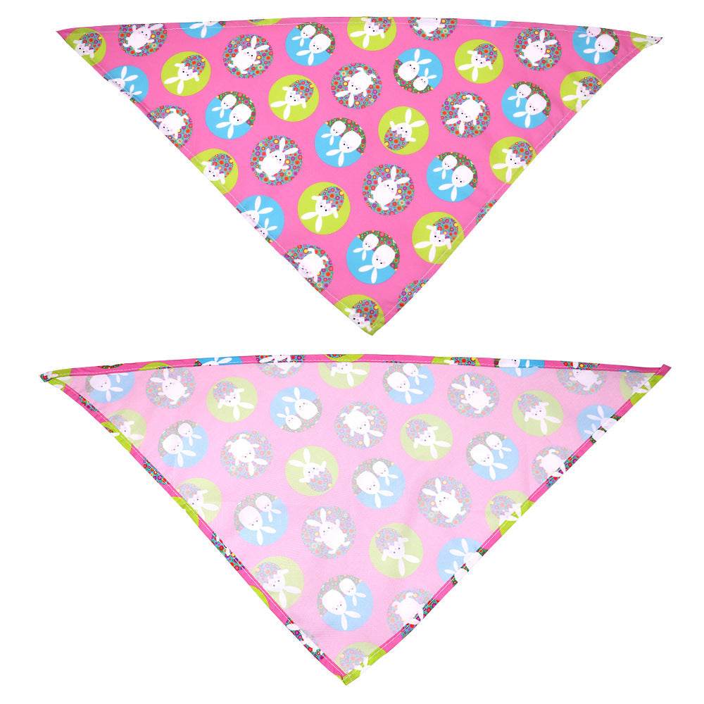 JMT-816458 Easter-Inspired Triangle Pet Scarf Towel for Medium to Large Dogs
