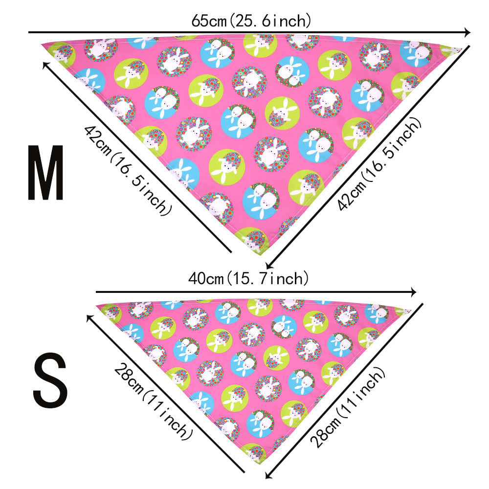 JMT-816458 Easter-Inspired Triangle Pet Scarf Towel for Medium to Large Dogs