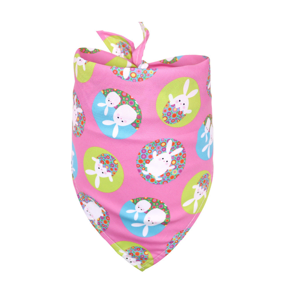 JMT-816458 Easter-Inspired Triangle Pet Scarf Towel for Medium to Large Dogs