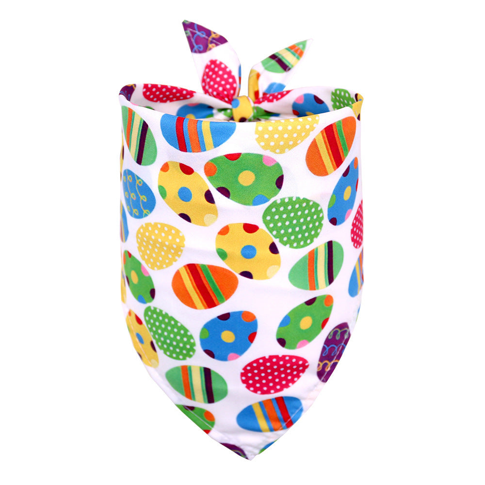 JMT-816458 Easter-Inspired Triangle Pet Scarf Towel for Medium to Large Dogs