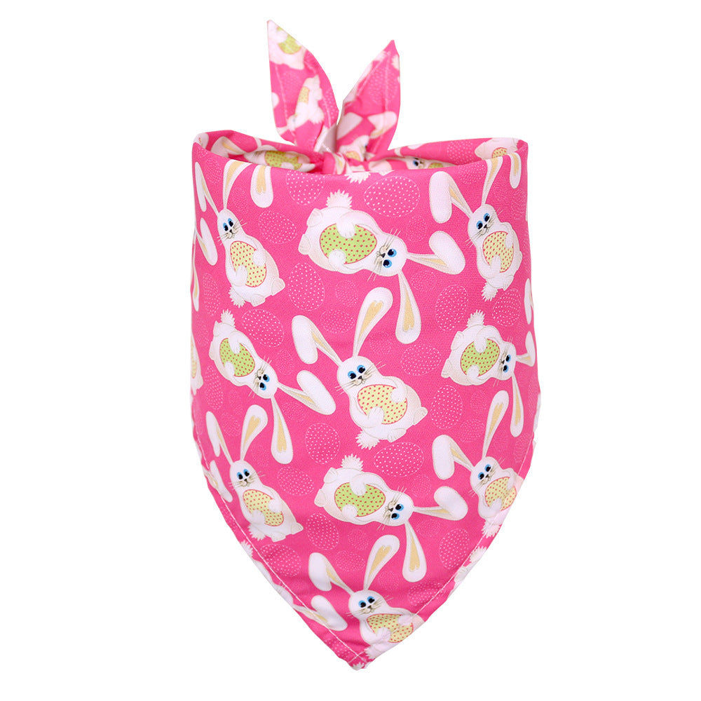 JMT-816458 Easter-Inspired Triangle Pet Scarf Towel for Medium to Large Dogs