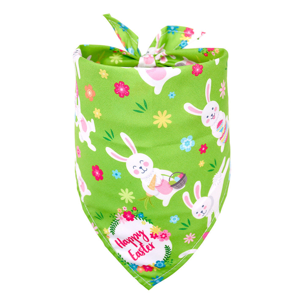 JMT-816458 Easter-Inspired Triangle Pet Scarf Towel for Medium to Large Dogs