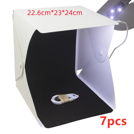 JMT-816522 20cm Portable Pop-Up LED Light Box for Personal Photography with Black and White Backgrounds