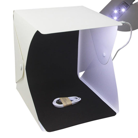 JMT-816522 20cm Portable Pop-Up LED Light Box for Personal Photography with Black and White Backgrounds