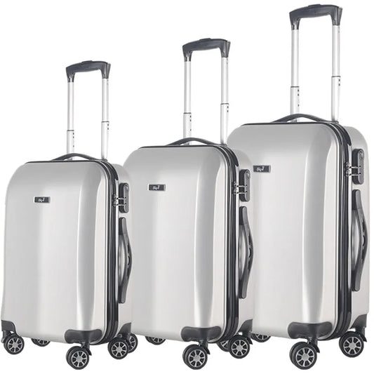 JMT-816714 Custom Logo Aluminium Trolley Luggage Set - Portable ABS Travel Suitcase with Boarding Options