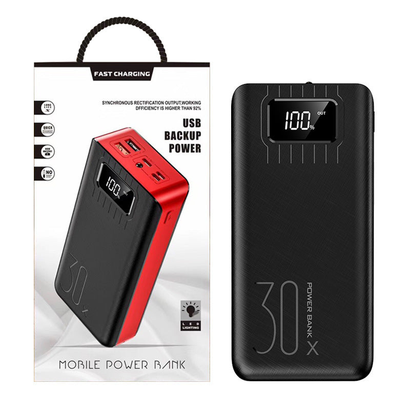 JMT-817162 High-Capacity 30000mAh Power Bank with Digital Display and LED Light