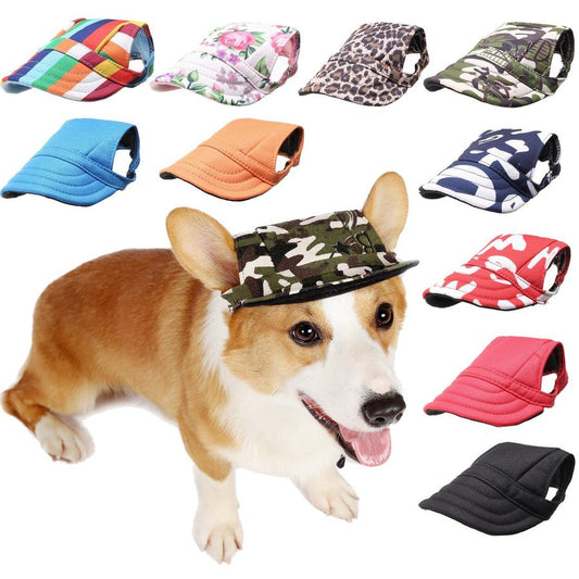 JMT-818058 Casual Oxford Dog Costume Hat - Stylish Baseball Sun Hat for Small to Medium Pets
