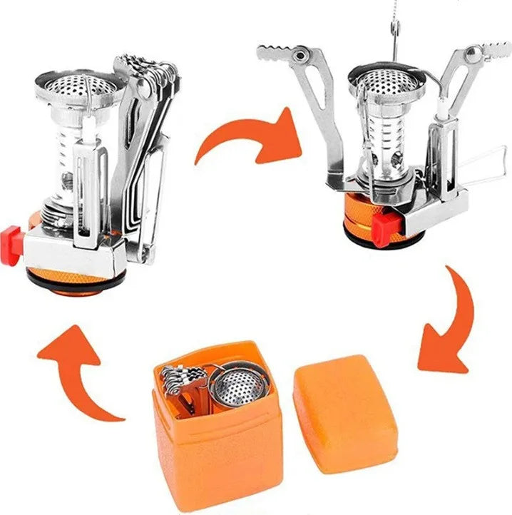 JMT-818186 Compact Portable Gas Stove for Camping and Hiking with Storage Box