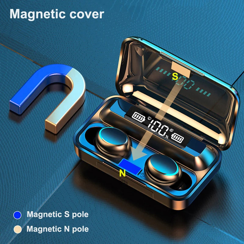 JMT-818314 F9 True Wireless Stereo Earbuds with Waterproof Design and LED Indicator - Sports In-ear Headphones