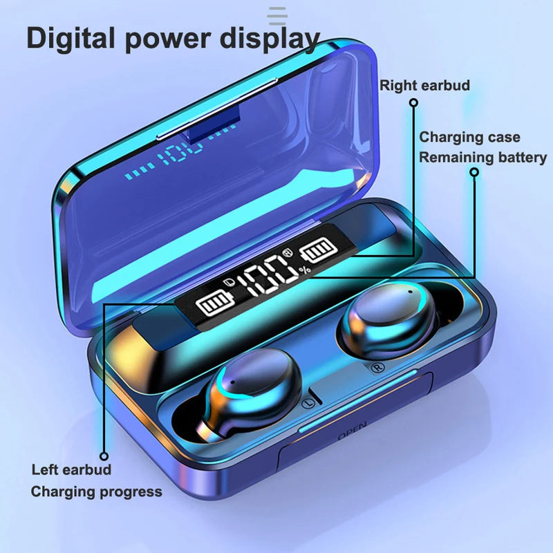 JMT-818314 F9 True Wireless Stereo Earbuds with Waterproof Design and LED Indicator - Sports In-ear Headphones