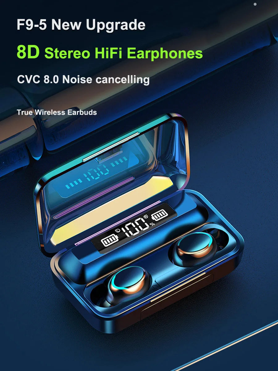 JMT-818314 F9 True Wireless Stereo Earbuds with Waterproof Design and LED Indicator - Sports In-ear Headphones