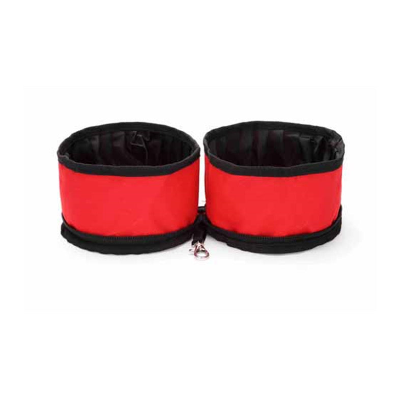 JMT-818314 Portable Folding Double Pet Bowl - Waterproof Oxford Cloth, Travel-Friendly Design, Compact Storage